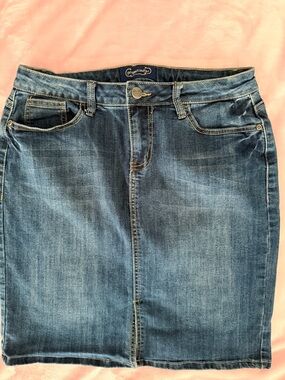 Mid-Blue Denim Skirt - Women's